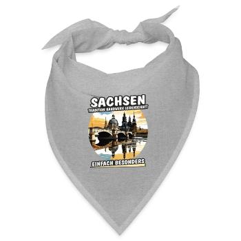 sachsen_dresden - Bandana Dreieckstuch - Grau meliert - Vorne