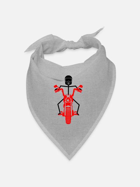Schwarze Strichmännchen mit rotem Motor - Bandana Dreieckstuch - Grau meliert
