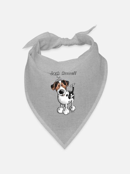 Da ist der Jack Russell - Bandana Dreieckstuch - Grau meliert