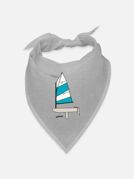 Optimist Segelboot Variante 3 - Bandana Dreieckstuch - Grau meliert