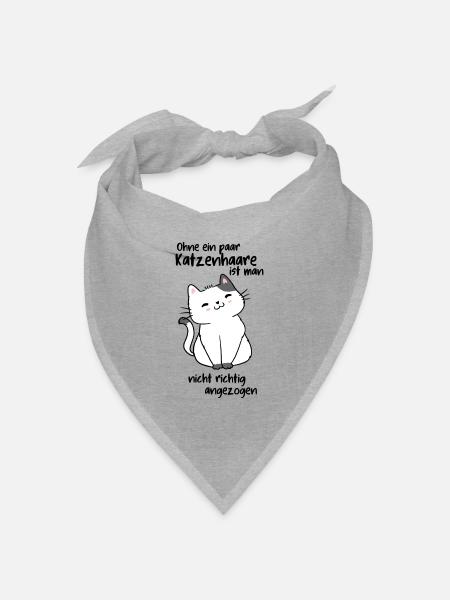 Ohne Katzenhaare - Bandana Dreieckstuch - Grau meliert