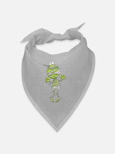 Frosch Mumie Halloween - Bandana Dreieckstuch - Grau meliert