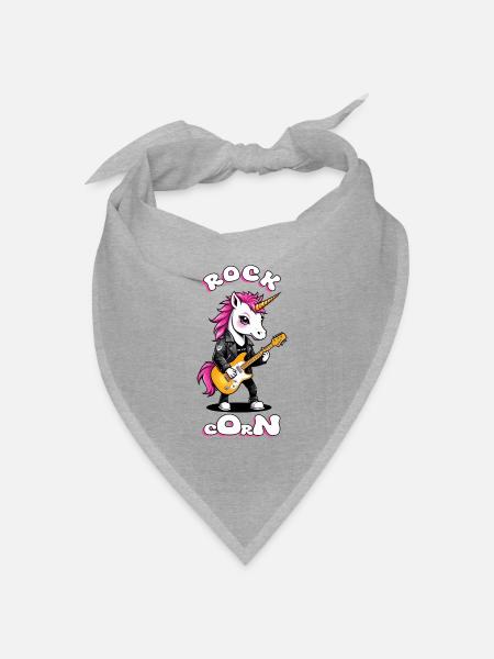Punkrocker Einhorn - Bandana Dreieckstuch - Grau meliert