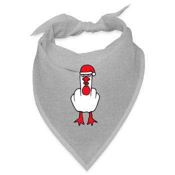 Möwe Mittelfinger Fuck You Wütend Weihnachten - Bandana Dreieckstuch - Grau meliert - Vorne