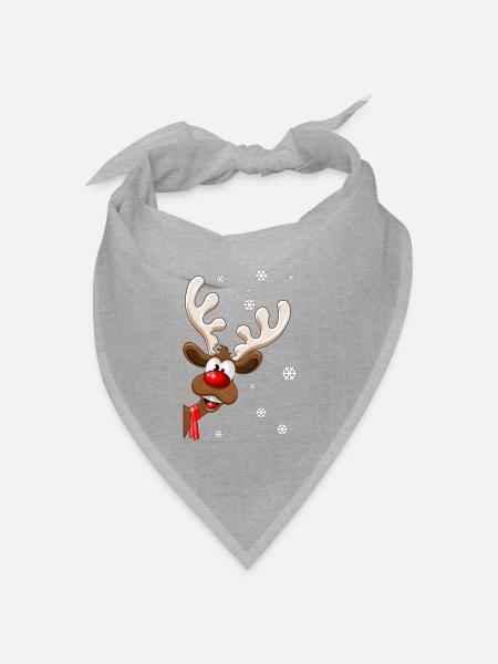 Weihnachten Rentier Rudolph - Weihnachten Rentier - Bandana Dreieckstuch - Grau meliert