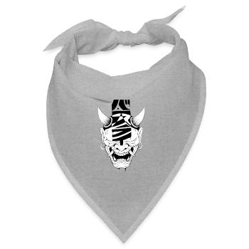 Dämonenmaske - Bandana Dreieckstuch - Grau meliert - Vorne