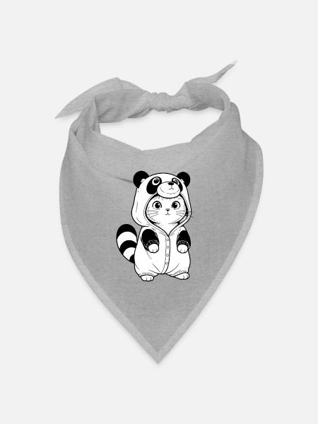 Kuschelpanda Hoodie - Bandana Dreieckstuch - Grau meliert