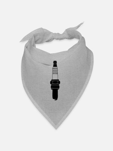 Zündkerze - Bandana Dreieckstuch - Grau meliert