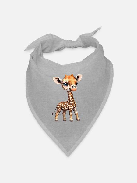 Giraffe - Giraffen Baby - Coole Kinder Giraffe - Bandana Dreieckstuch - Grau meliert