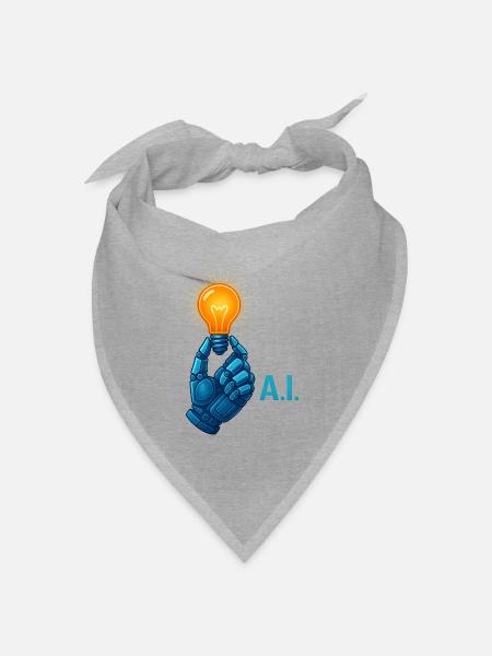 ai Tech Statement mit coolem Vibe funny - Bandana Dreieckstuch - Grau meliert