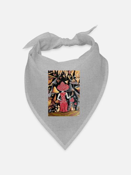 Mushroom Lady - Bandana Dreieckstuch - Grau meliert