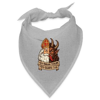 Nikolaus zu schlimm Krampus zu lieb - Bandana Dreieckstuch - Grau meliert - Vorne