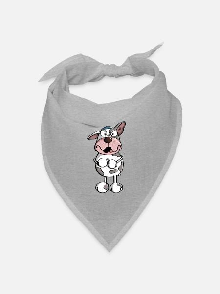 Coole Französische Bulldogge - Hund - Bandana Dreieckstuch - Grau meliert