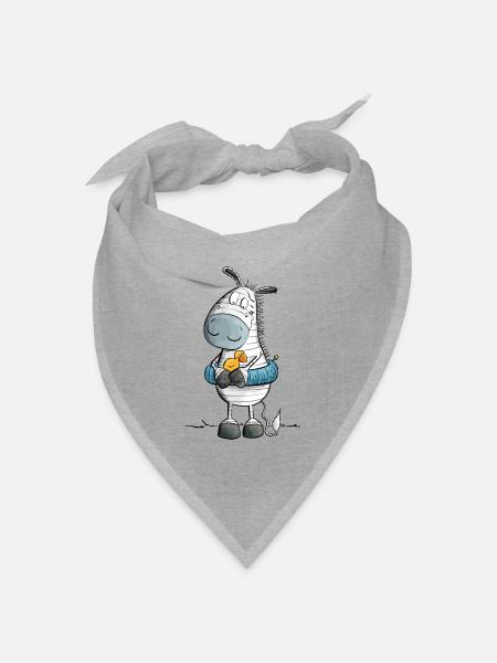 Zebra Sommer Strand Schwimmer - Bandana Dreieckstuch - Grau meliert
