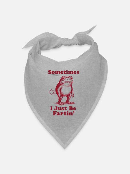 Sometimes I Just Be Fartin' Frog - Bandana Dreieckstuch - Grau meliert
