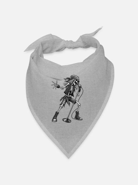 Skeleton-Rock-Sänger - Bandana Dreieckstuch - Grau meliert