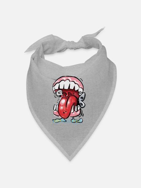 Klappergebiss - Bandana Dreieckstuch - Grau meliert