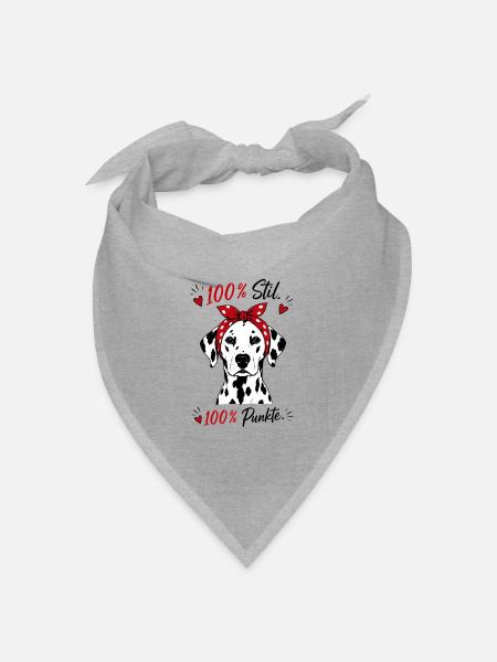 Dalmatiner 100% Stil - Bandana Dreieckstuch - Grau meliert