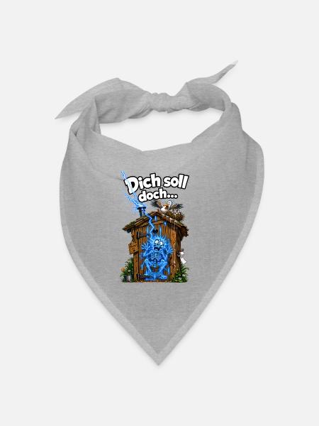 Dich soll doch... der Blitz beim Scheissen treffen - Bandana Dreieckstuch - Grau meliert