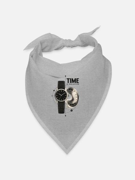 Zeitrelativität Uhr und Wurmloch - Bandana Dreieckstuch - Grau meliert