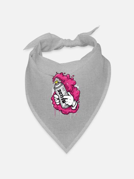 Graffiti Spraydose - Urban Street Art Design - Bandana Dreieckstuch - Grau meliert