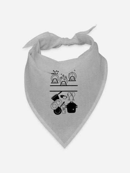 Spülmaschinenlogo mit Platz für den eigenen Namen - Bandana Dreieckstuch - Grau meliert