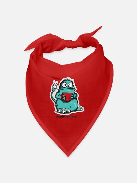 Kaffee-Monster im Comic-Stil - Bandana Dreieckstuch - Rot