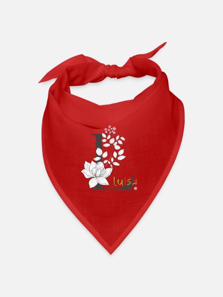 Buchstabe L Luisa - Bandana Dreieckstuch - Rot