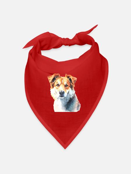 Treuer Hund - Bandana Dreieckstuch - Rot