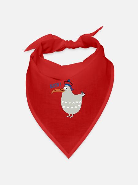 Moin, maritim, Möwe - Bandana Dreieckstuch - Rot