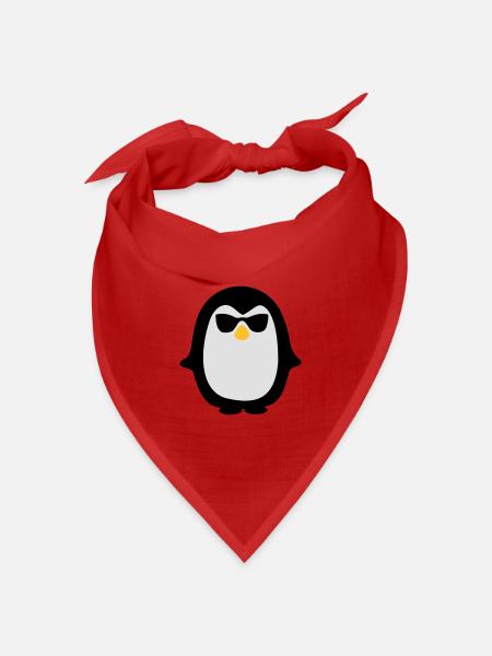 Pinguin - Bandana Dreieckstuch - Rot