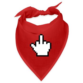 Maushand Mittelfinger Mauszeiger - Bandana Dreieckstuch - Rot - Vorne