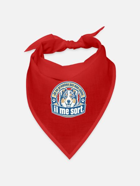 Ich gehe nicht mit meinem Hund spazieren, er geht mit mir raus. - Bandana Dreieckstuch - Rot