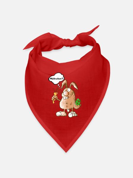 Osterhase mit Möhrchen - Bandana Dreieckstuch - Rot