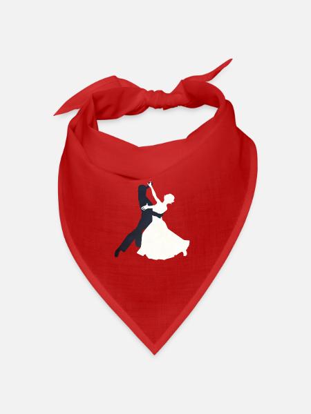 Eleganter Walzer Tanzmotif - Bandana Dreieckstuch - Rot