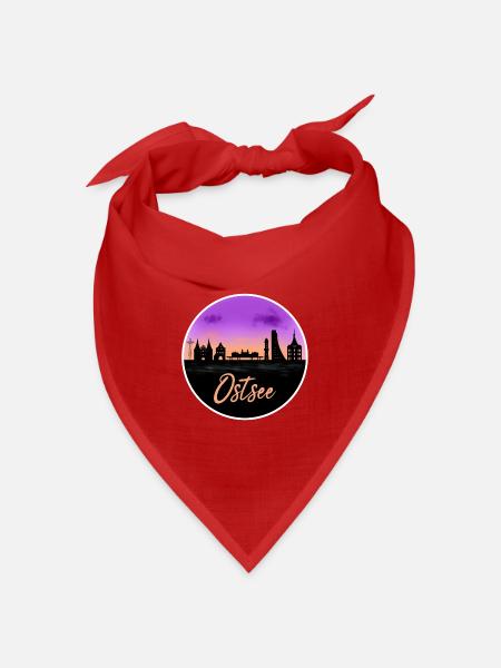 Ostsee Fineline Skyline - Bandana Dreieckstuch - Rot
