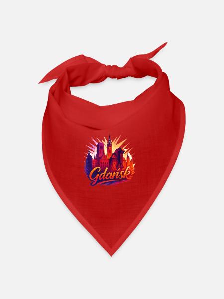 Danzig Gdańsk Goldene Stadt Ostsee Polen Geschenk - Bandana Dreieckstuch - Rot