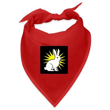 Cooler Hase im Punk Rock & Pop Art Stil - Bandana Dreieckstuch - Rot - Vorne