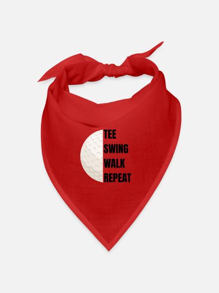 Tee Swing Walk Repeat - Golf slogan - Bandana Dreieckstuch - Rot