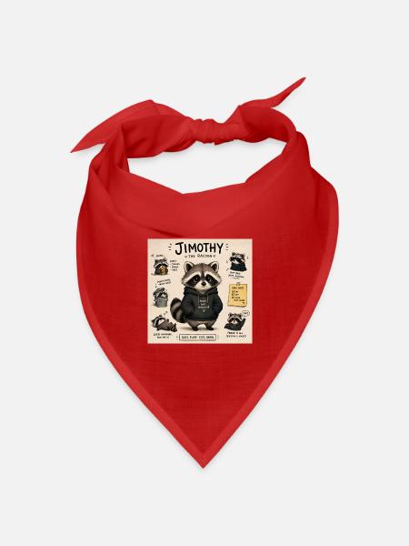 Timothy, der Waschbär im Hoodie - Bandana Dreieckstuch - Rot