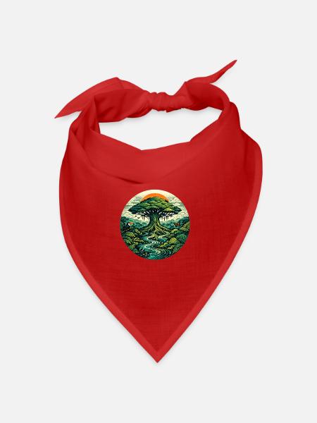 Traum vom Amazonas - Bandana Dreieckstuch - Rot
