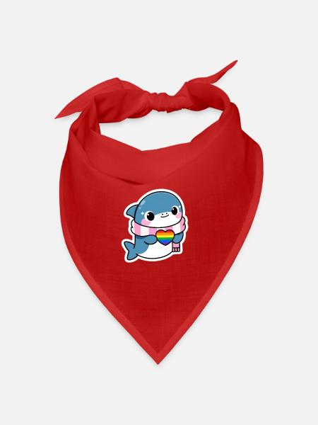 Niedlicher Hai Gaypride - Bandana Dreieckstuch - Rot