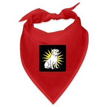 Cooler Hund im Punk Rock & Pop Art Stil - Bandana Dreieckstuch - Rot - Vorne