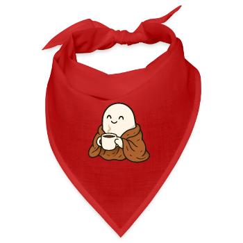 Kuscheliger Geist mit Kaffee und Decke - Bandana Dreieckstuch - Rot - Vorne