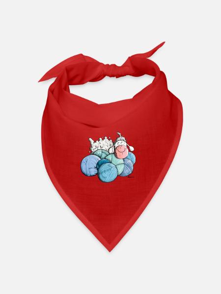 Schaf auf Wolle - Bandana Dreieckstuch - Rot