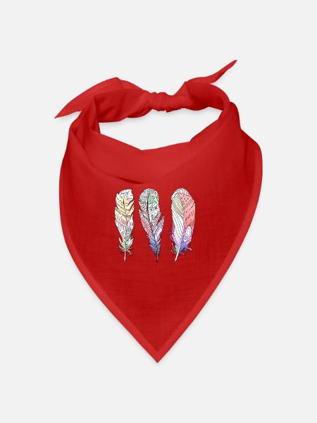 Feder - Bandana Dreieckstuch - Rot