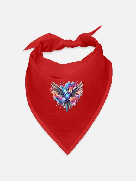 Kosmischer geometrischer Phönix - Bandana Dreieckstuch - Rot