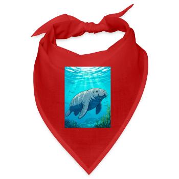 Sanfter Riese des ruhigen Wassers, Symbol des Friedens - Bandana Dreieckstuch - Rot - Vorne