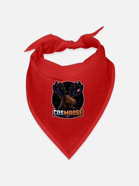 COSMOOSE – Kosmischer Elch mit Sterngeweihen - Bandana Dreieckstuch - Rot