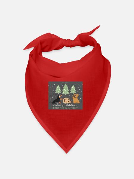 Frohe Weihnachten Hunde für alle - Bandana Dreieckstuch - Rot